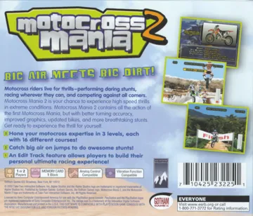 Motocross Mania 2 (US) box cover back